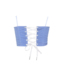Load image into Gallery viewer, Upcycled Corset Top - Classic Blue
