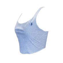 Load image into Gallery viewer, Upcycled Corset Top - Classic Blue Patterned