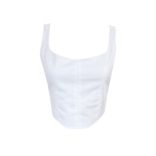 Load image into Gallery viewer, Upcycled Corset Top w/ Cuff Bracelets - White